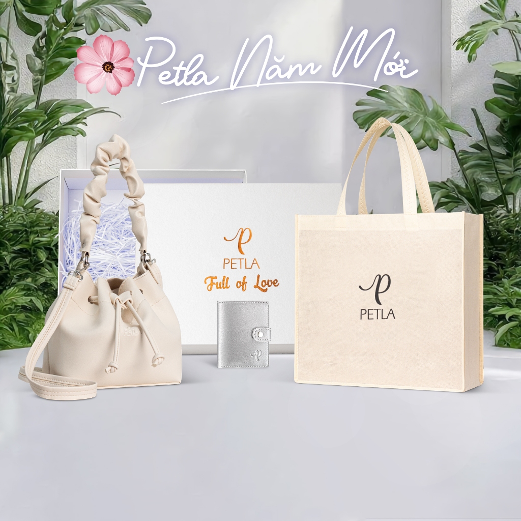 Túi da đeo chéo nữ dây rút thời trang trẻ Petla LN09