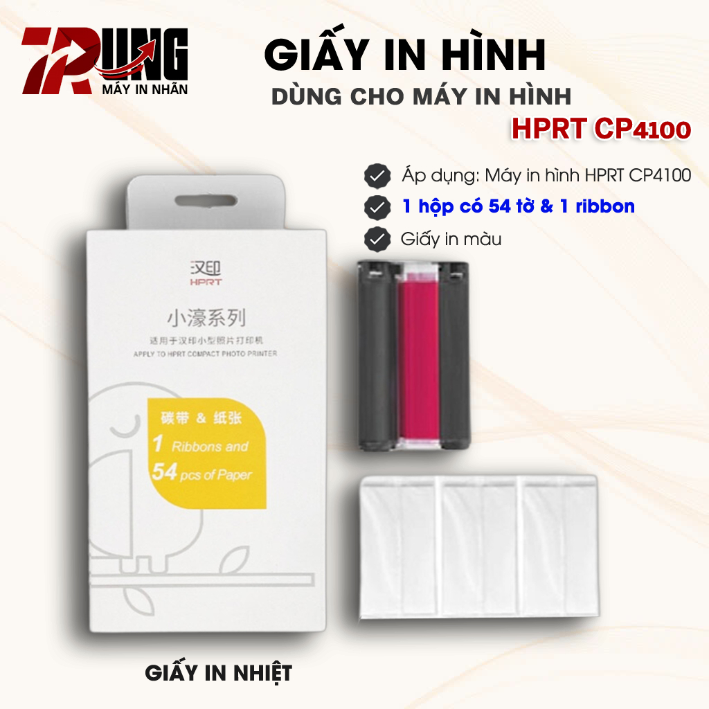 Hộp Giấy Ảnh Kèm Ribbon Dùng Cho Máy In Ảnh HPRT CP4100 – In Ảnh Rõ Nét, Bền Màu