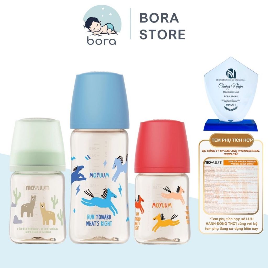 Bình sữa Moyuum Hàn Quốc 170ml 270ml [Được chọn núm 1 - 4][Cam kết chính hãng]