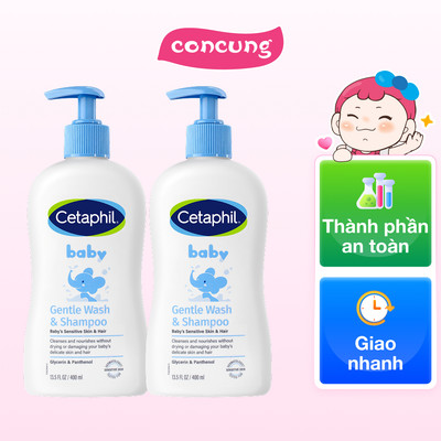 Combo 2 Sữa tắm gội cho trẻ em Cetaphil baby gentle 400ml
