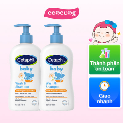 Combo 2 Sữa tắm gội trẻ em tinh chất hoa cúc Cetaphil 400ml