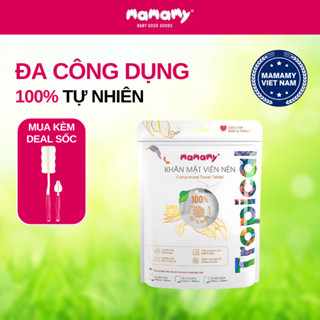 Khăn Mặt Viên Nén Mamamy Tropical 100% Sợi Tự Nhiên & Rayon - Fysoline Gói 25 Viên
