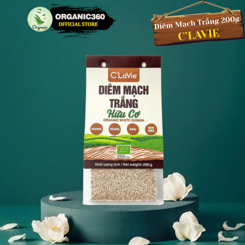 Hạt Diêm Mạch Quinoa Trắng Hữu Cơ C’LAVIE 200g Organic White Quinoa
