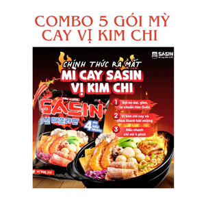 [Combo 5] gói MÌ CAY SASIN VỊ KIM CHI (5 gói mì + 5 gói ớt độ)