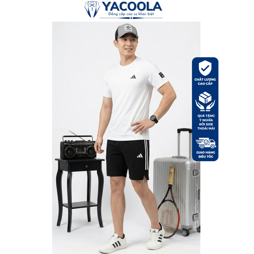 Bộ thể thao nam cao cấp mùa hè chất mát chuẩn phom xịn đẹp Yacoola YH6-25661 Set thể thao nam cộc ta
