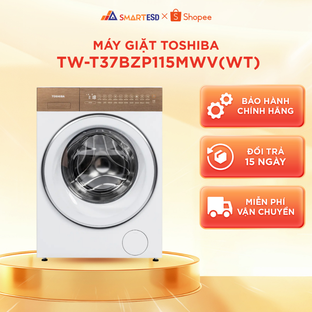 Máy giặt Toshiba inverter 10.5 kg TW-T37BZP115MWV(WT) - BH chính hãng 12 tháng
