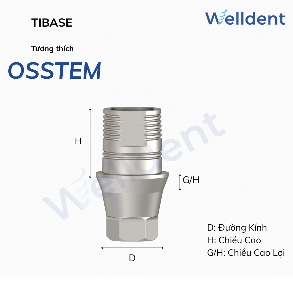 Tibase làm thẩm mỹ răng cửa  – Tương thích với Osstem, Neobiotech ,  Hiossen, Megagen ST Mini Implan
