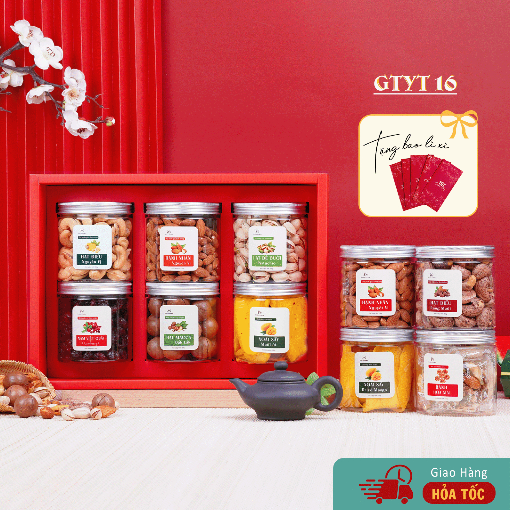 [Tặng Thiệp] - Hộp Quà Hạt Dinh Dưỡng Cao Cấp, Phù Hợp Làm Quà Tặng Sang Trọng DL0069