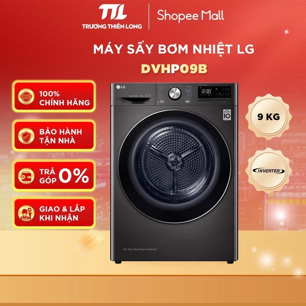 DVHP09B | DVHP50P - Máy Sấy Bơm Nhiệt LG DUAL Inverter Heat Pump™ 10,5kg (xám) DVHP50P [FREESHIP HCM