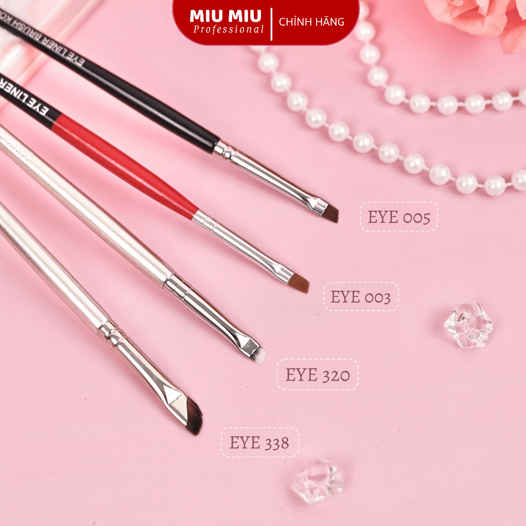Cọ eyeliner cán đỏ nét kẻ mảnh mỏng tự nhiên kẻ mắt, kẻ mày và bọng mắt đa năng