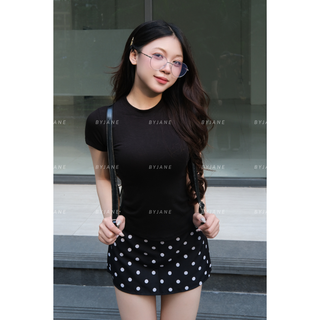 Áo Thun Nữ Thắt Eo Ôm Body BYJANE chất cotton trơn co dãn 4 chiều Women (Từ 39kg-65kg) BYJANE - 315 | BigBuy360 - bigbuy360.vn