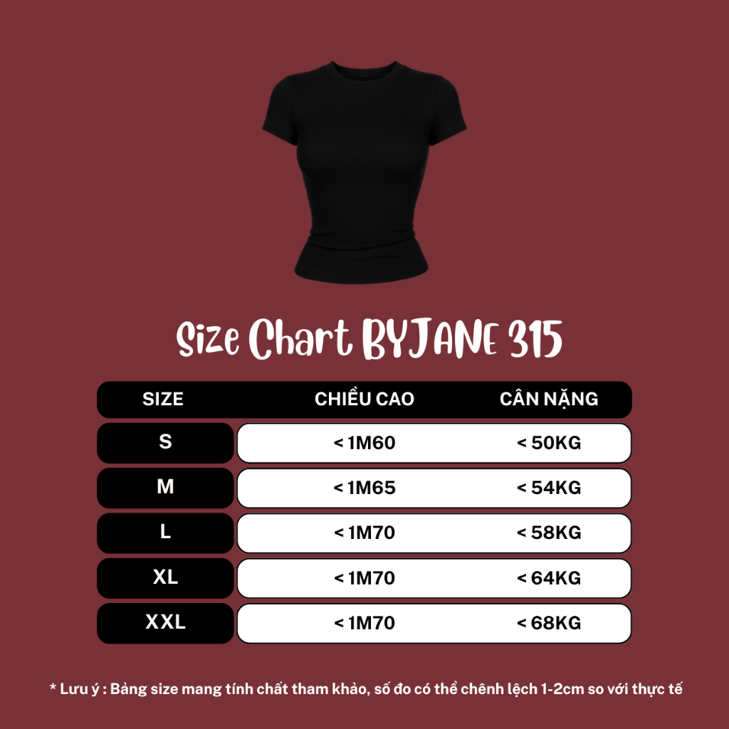 Áo Thun Nữ Thắt Eo Ôm Body BYJANE chất cotton trơn co dãn 4 chiều Women (Từ 39kg-65kg) BYJANE - 315 | BigBuy360 - bigbuy360.vn
