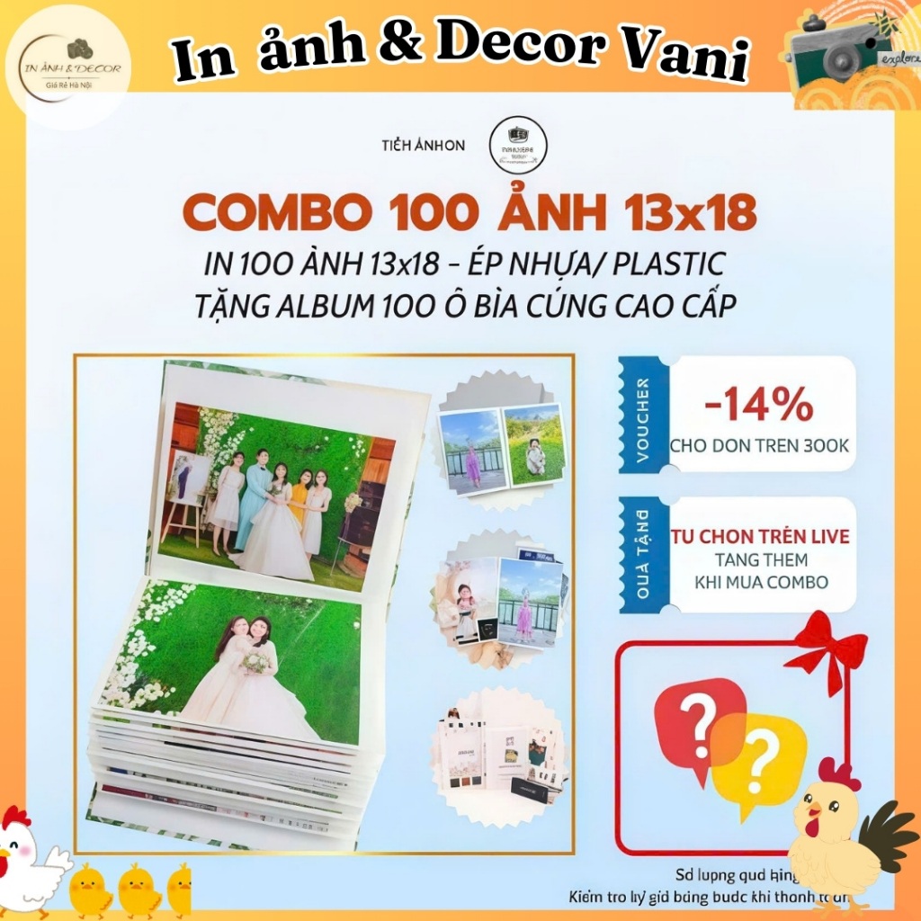 [CB 100 ẢNH 13X18 - ÉP NHỰA - TẶNG ALBUM] Kích cỡ 13x18. Đã ép nhựa, bền màu. Hỗ trợ chỉnh sáng, chỉ