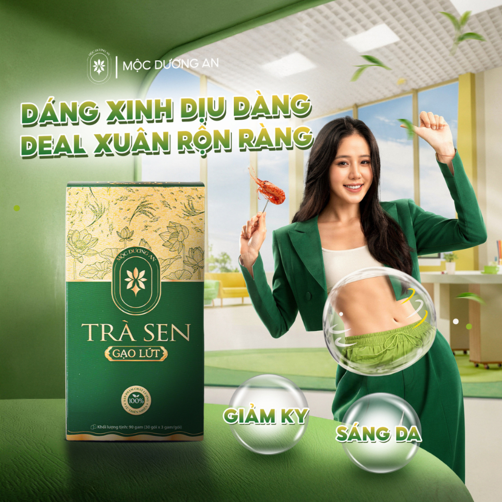Trà Lá Sen Tiêu Mỡ Giảm Cân Gạo Lứt Mộc Dương An - Hỗ trợ tiêu hóa tốt, sáng da, thanh lọc cơ thể
