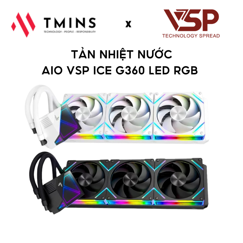 Tản nhiệt nước AIO VSP ICE G360 (Rad 360mm/ Công Suất 300W) - Hàng Chính Hãng