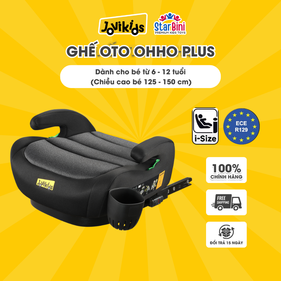 Jovikids OHHO - Booster - Ghế Ô Tô Cho Bé - R129/i-Size (cho bé cao 125 - 150 cm)