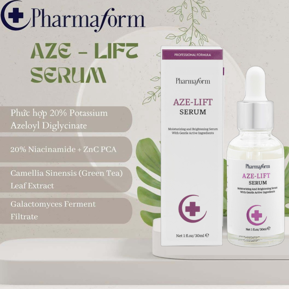 Ảnh 3 của Serum Pharmaform Aze-Lift  giúp kiểm soát dầu, thu nhỏ lỗ chân lông, giảm mụn, thâm 30ml