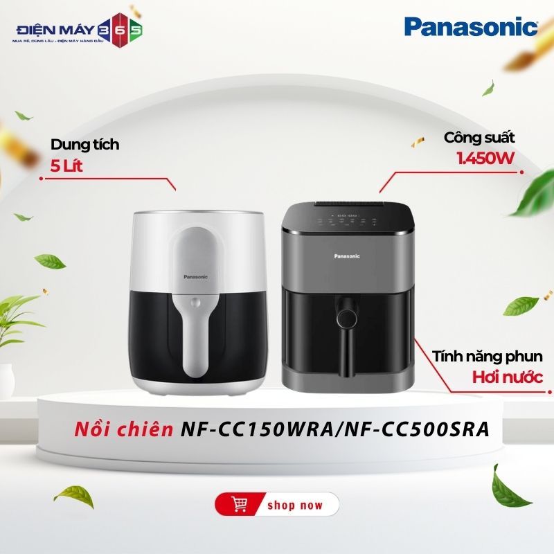Nồi Chiên Không Dầu Panasonic NF-CC500SRA Chiên Giòn Ít Dầu Dễ Sử Dụng Dung Tích Lớn Đa Năng Chính H