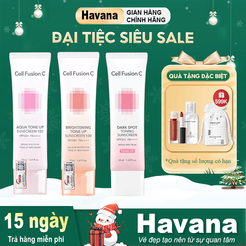 Kem Chống Nắng CELL FUSION C 100 SPF50+ PA +++ Hàn Quốc Dưỡng Trắng và Nâng Tone cho mọi loại da 50g