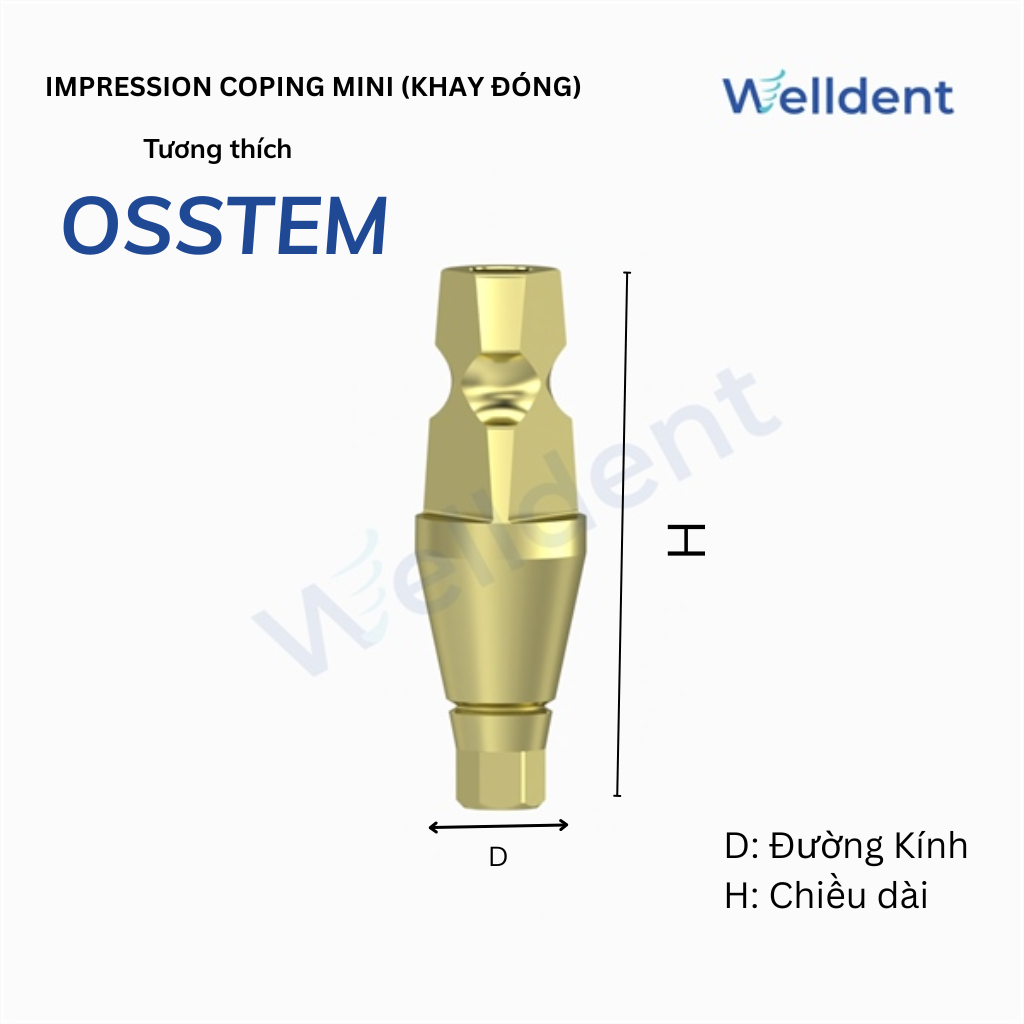 Impression Coping ( Lấy dấu Khay đóng)  – Tương thích với Osstem, Neobiotech ,  Hiossen, Megagen ST 