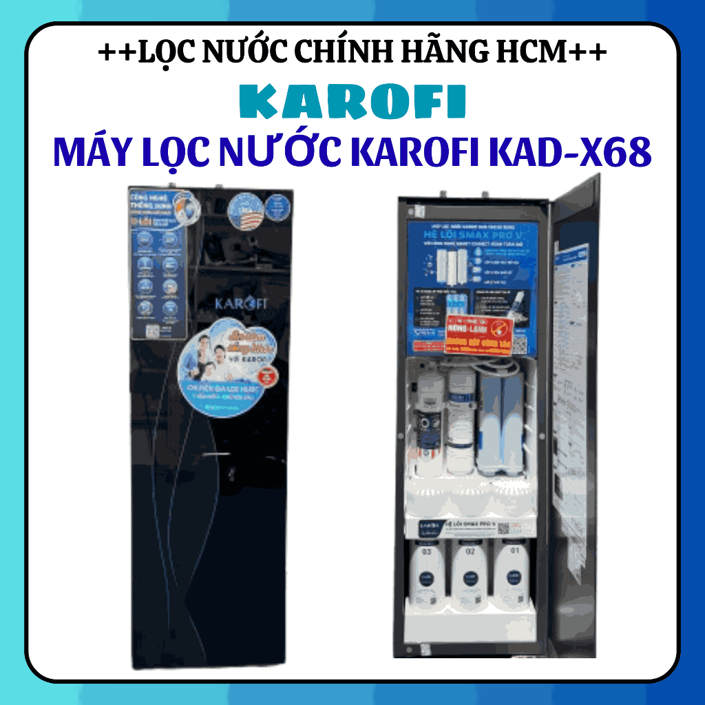 Máy lọc nước RO nóng nguội lạnh Karofi KAD-X68 11 lõi