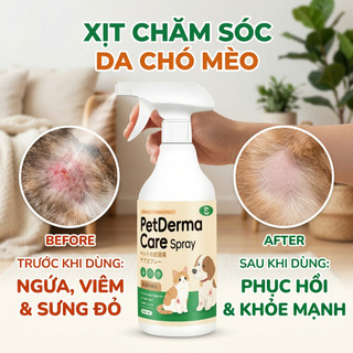 Xịt trị nấm da cho chó mèo Bình xịt da thuốc trị rận tai cho mèo Công thức dịu nhẹ 500ml an toàn cho phép liếm