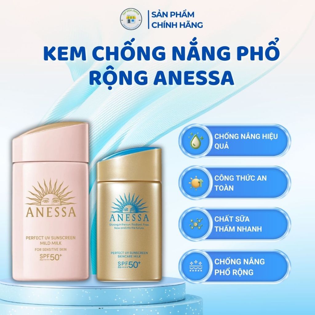 [Chính Hãng] Sữa Chống Nắng Anessa Mild Milk SPF 50+ Dịu Nhẹ Cho Da Nhạy Cảm & Trẻ Em- Tạp Hóa Japan