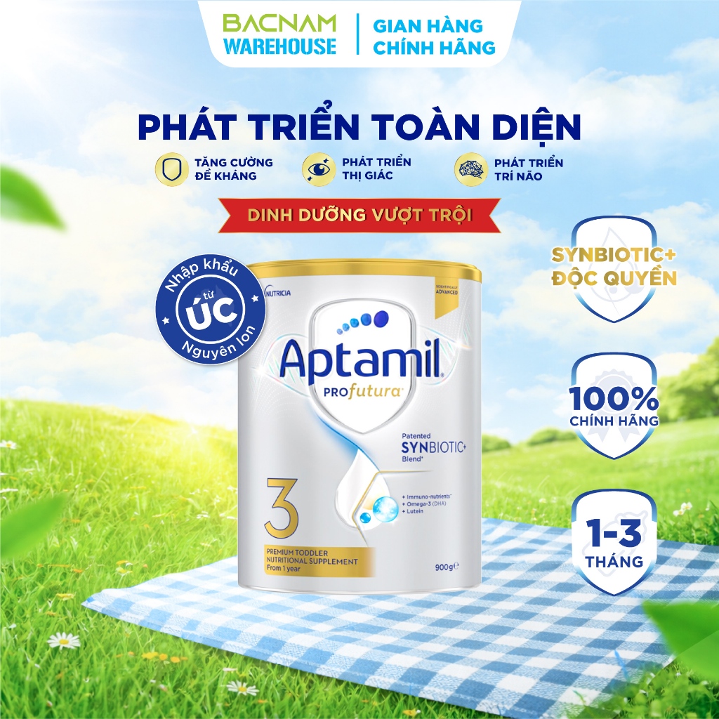Sữa Aptamil Profutura Úc ( Aptamil Úc) số 3 dành cho trẻ từ 1 - 3 tuổi, 900g