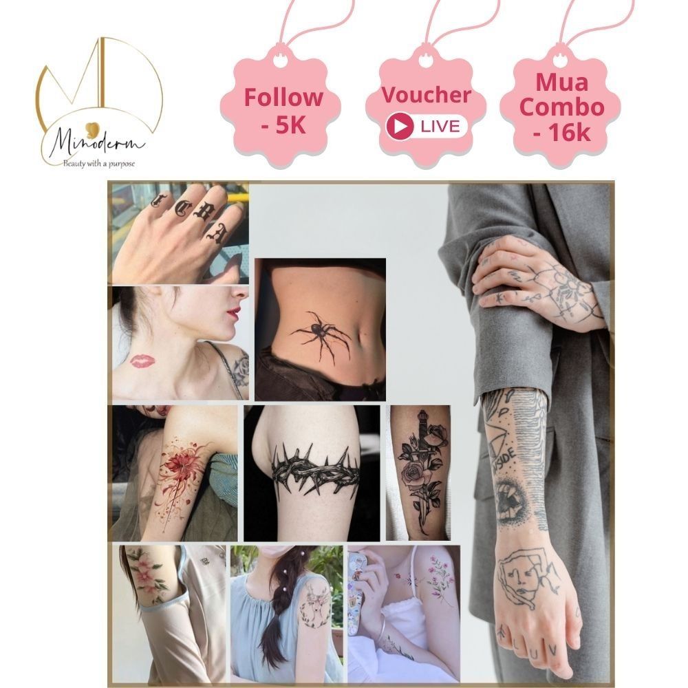 Xăm Tạm Thời Minoderm Bền Màu, Chống Nước Và Mồ Hôi, An Toàn