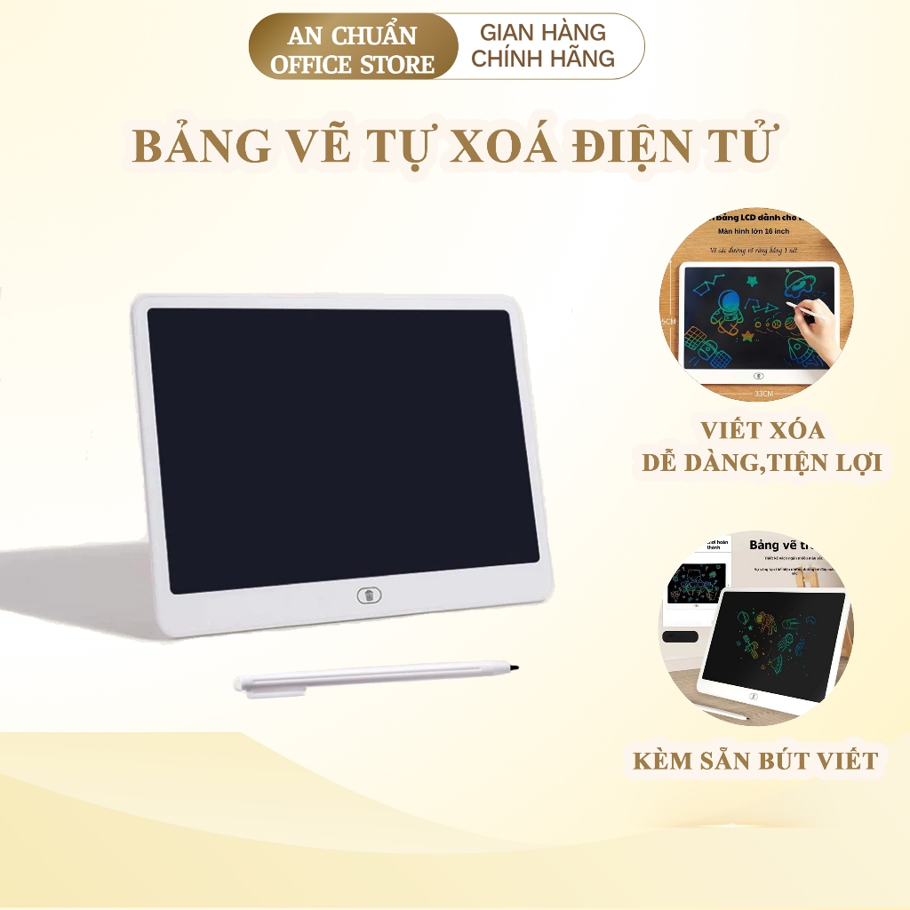 Bảng vẽ tự xóa điện tử, bảng viết vẽ thông minh màn hình LCD đa sắc đồ họa đẹp kèm bút vẽ