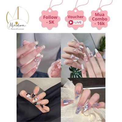 Móng tay giả BEABIAI Nailbox thủ công tinh xảo, kiểu dáng mắt mèo, gắn charm sang chảnh
