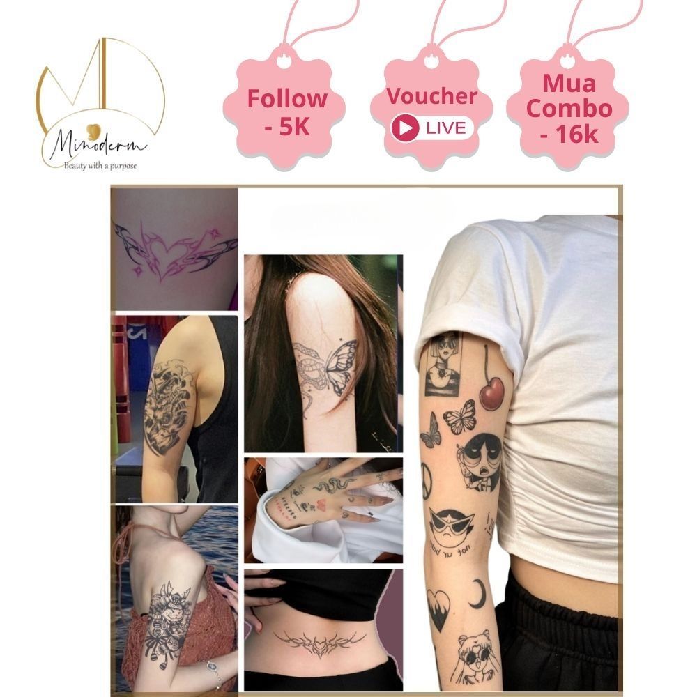 Xăm Tạm Thời Minoderm Bền Màu, Chống Nước Và Mồ Hôi, An Toàn XA2