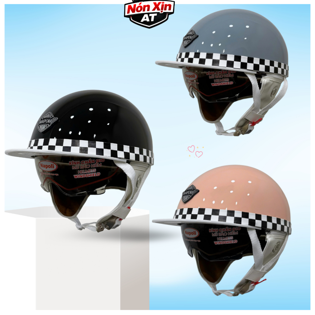 Mũ Bảo Hiểm Napoli Nửa Đầu Bosozoku Nhật Kính Âm N220