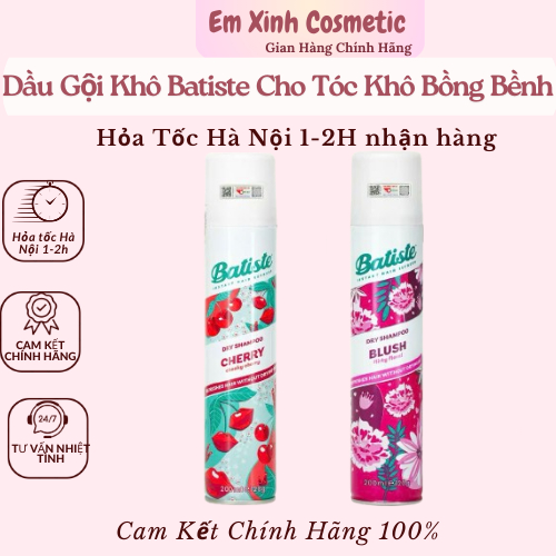 Dầu Gội Khô Batiste Dry Shampoo Hết Ngứa, Hết Bết Dính Tóc Tạo Hương Thơm Nhẹ Nhàng Bồng Bềnh Tức Th
