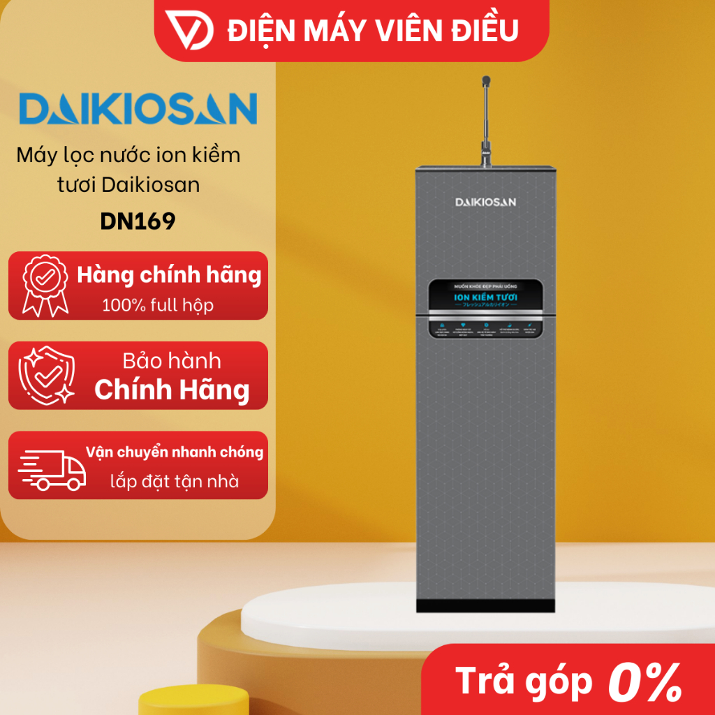 DN169 - Máy Lọc Nước Ion Kiềm Tươi Daikiosan DN169 Hydrogen Tốt Cho Sức Khỏe Chính Hãng