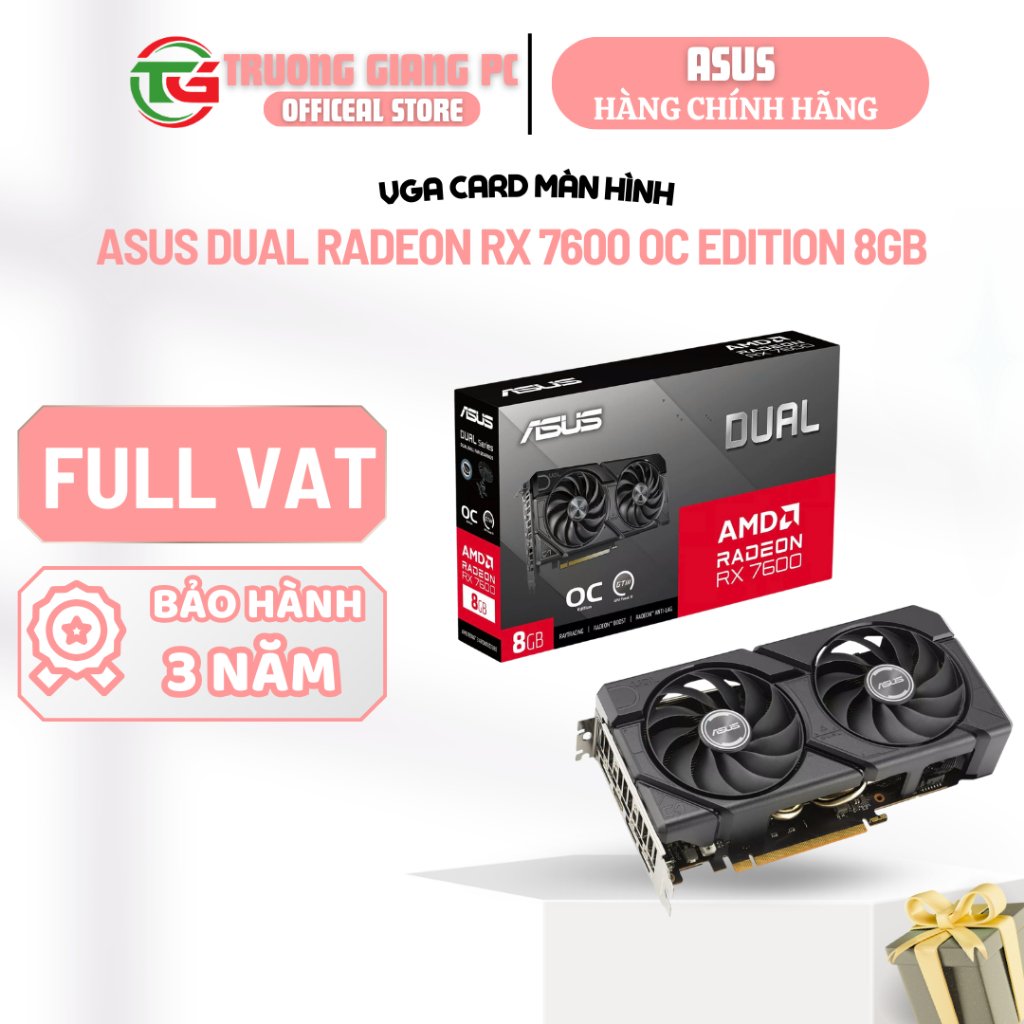 [FULL VAT] VGA CARD MÀN HÌNH ASUS Dual Radeon RX 7600 OC Edition 8GB GDDR6 - NEW CHÍNH HÃNG BẢO HÀNH
