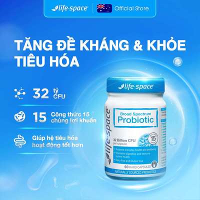Men vi sinh Life-Space Adult Broad Spectrum Probiotic Chứa prebiotic hỗ trợ sức khỏe đường ruột tăng cường miễn dịch