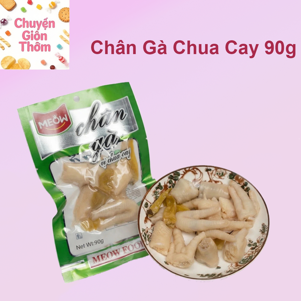 MEOW Chân gà chua cay 90g ăn liền chân gà rút xương vị chua cay snack ngon tiện lợi