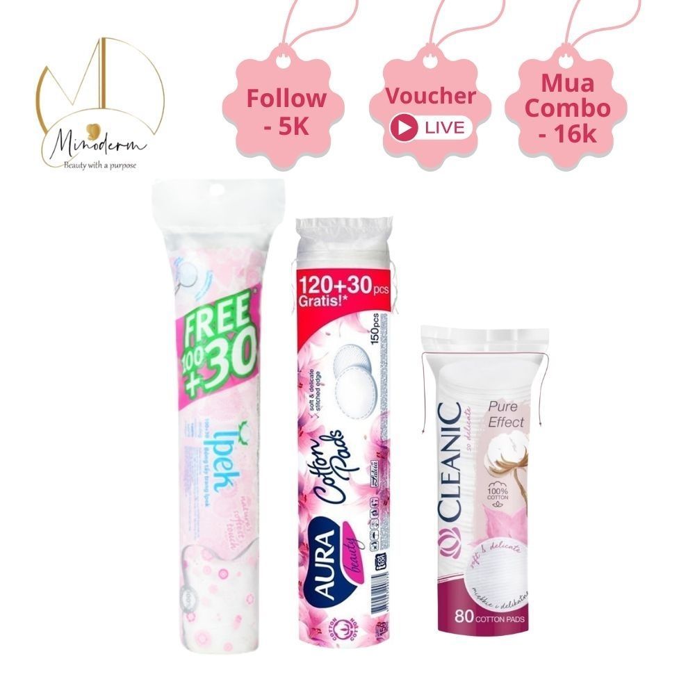 Bông tẩy trang Ipek Cotton Pads siêu mềm mịn, thấm hút cực tốt và không để xơ bông khi dùng
