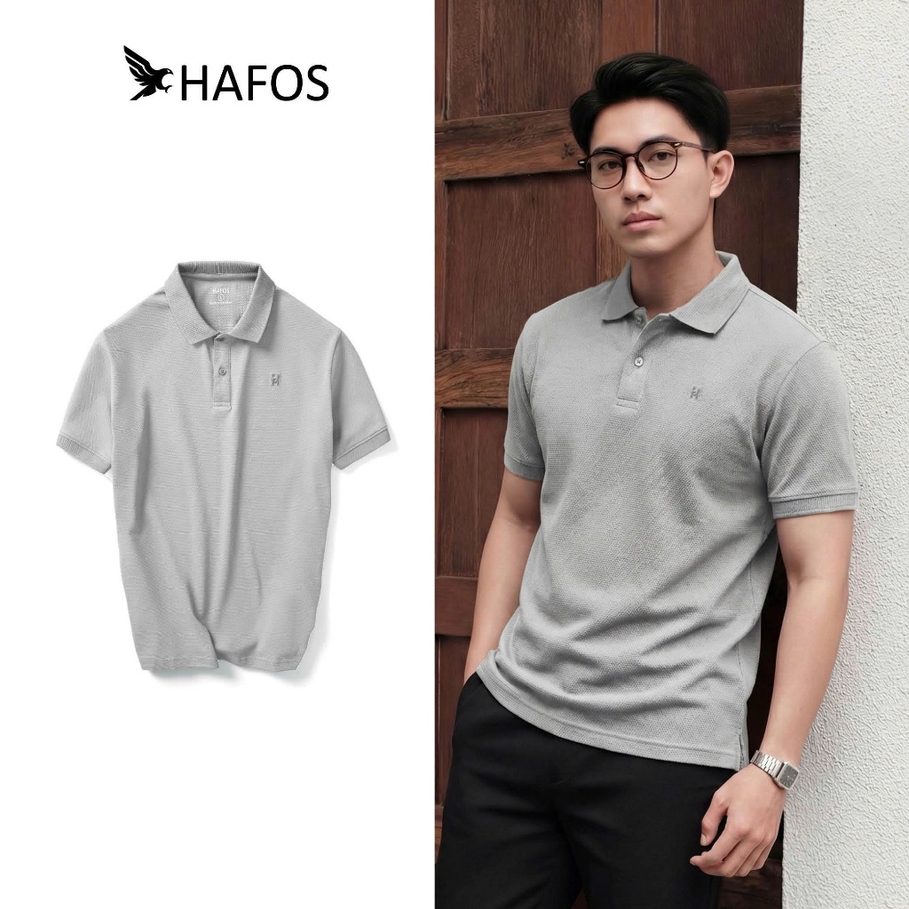 [ POLO XÁM ] Áo polo nam HAFOS DAILY Polo Nam Trơn polo vải cá sấu nam, áo polo nam trắng, polo đen 