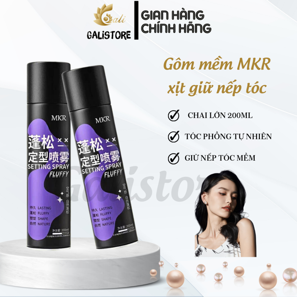 Gôm mềm xịt tóc giữ nếp  tóc Nam Nữ Lavox, MKR, UROSE Keo xịt phồng tóc tạo kiểu không làm cứng tóc 