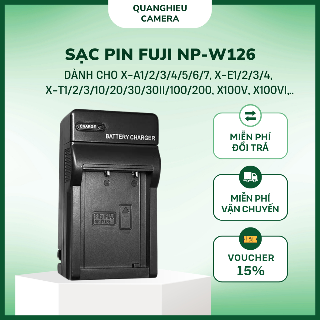 Sạc Pin NP-W126 cho Máy ảnh Fujifilm X-A1, X-A2, X-E1,X-E2, X-M1 X-T1...NP…