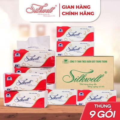 [THÙNG 9 GÓI] Giấy lau đa năng Silkwell 100 tờ đặc biệt siêu dai, khăn lau bếp sạch dầu mỡ chuyên dụng hàng chính hãng