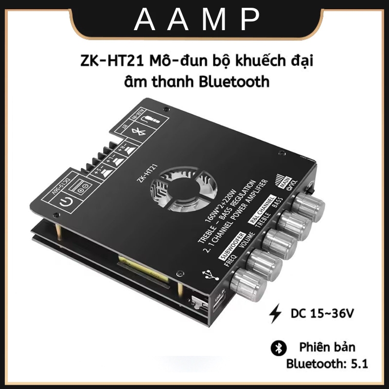 【Giao hàng nhanh】ZK-HT21Mô-đun bộ khuếch đại công suất kỹ tai nghe bluetooth TDA7498E Loa siêu trầm âm cao và trầm 160W