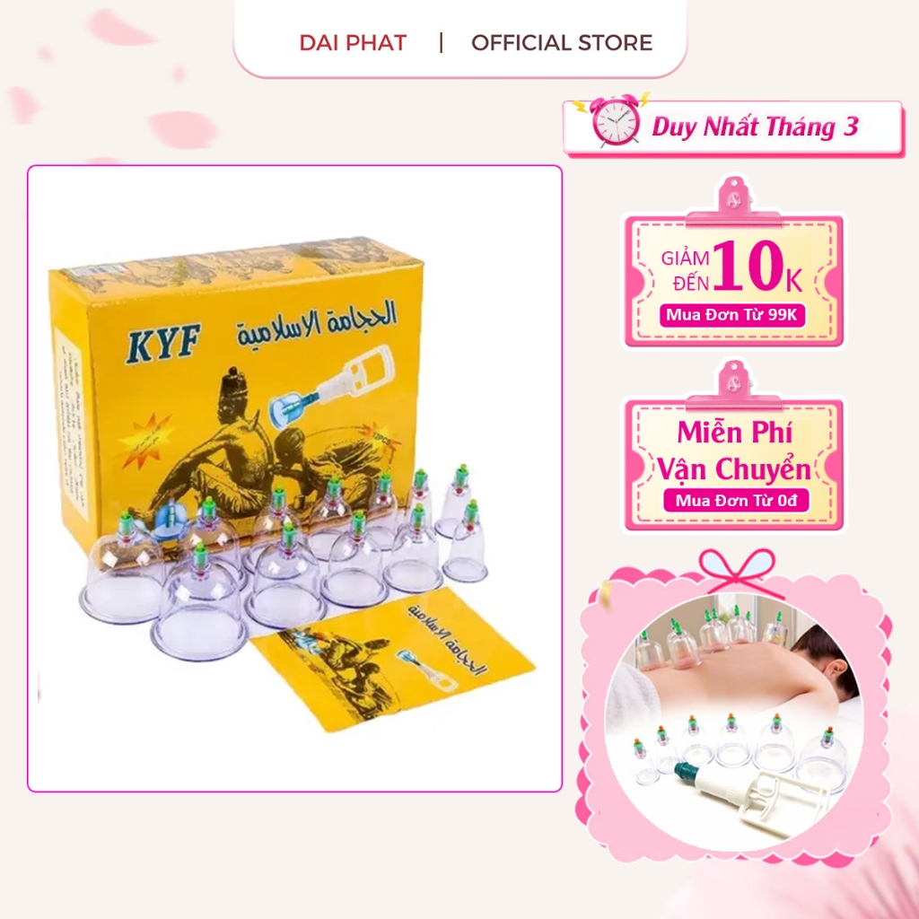 ( Giá Sale ) Bộ Giác Hơi 12 Món Không Dùng Lửa, Chữa Đau Lưng, Đau Đầu, Nhức Mỏi Điều Hoà Kinh Mạch