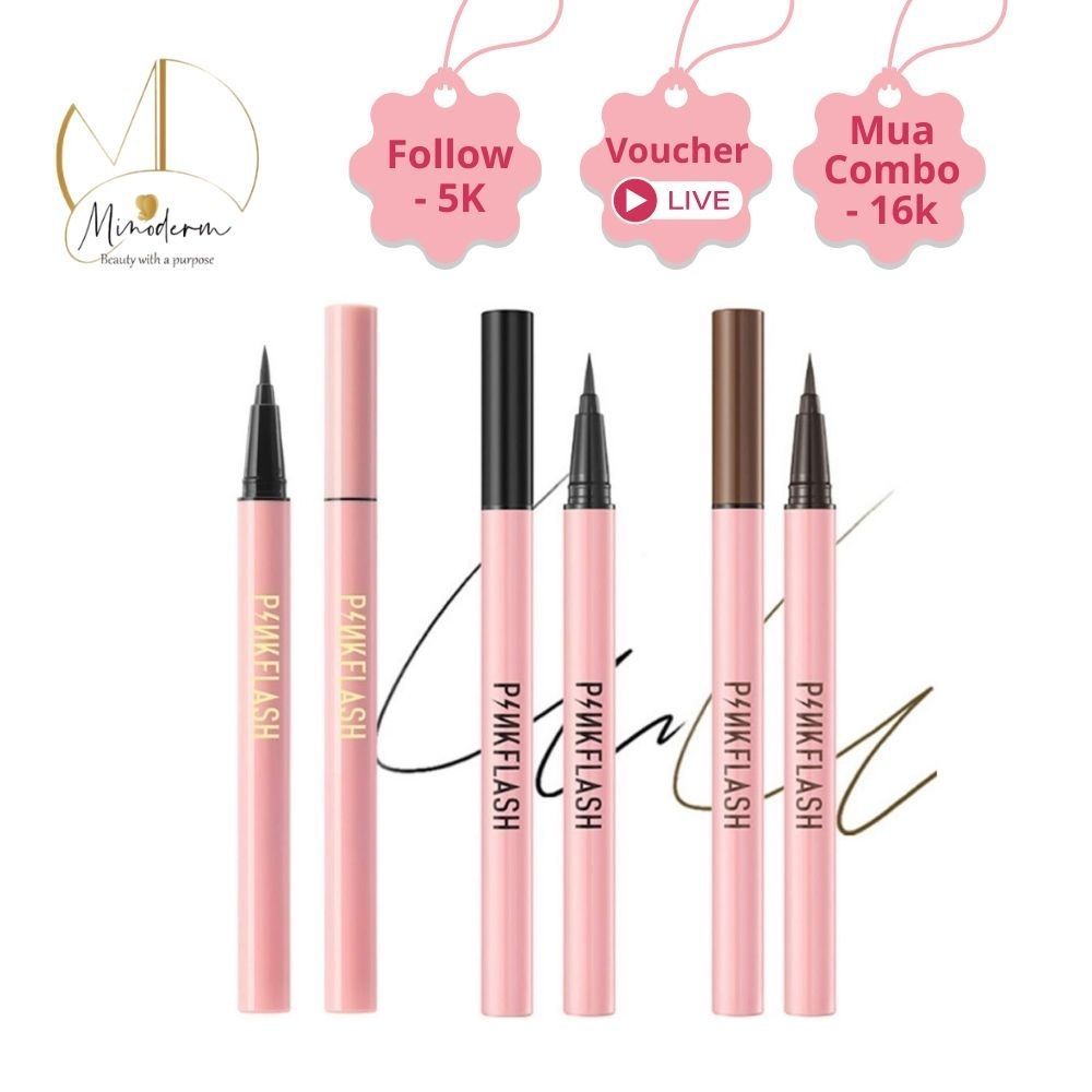 Bút kẻ mắt PINKFLASH bản nâng cấp dạng lỏng lâu trôi nhanh khô chống nhòe và chống nước 0.6g PF-E01