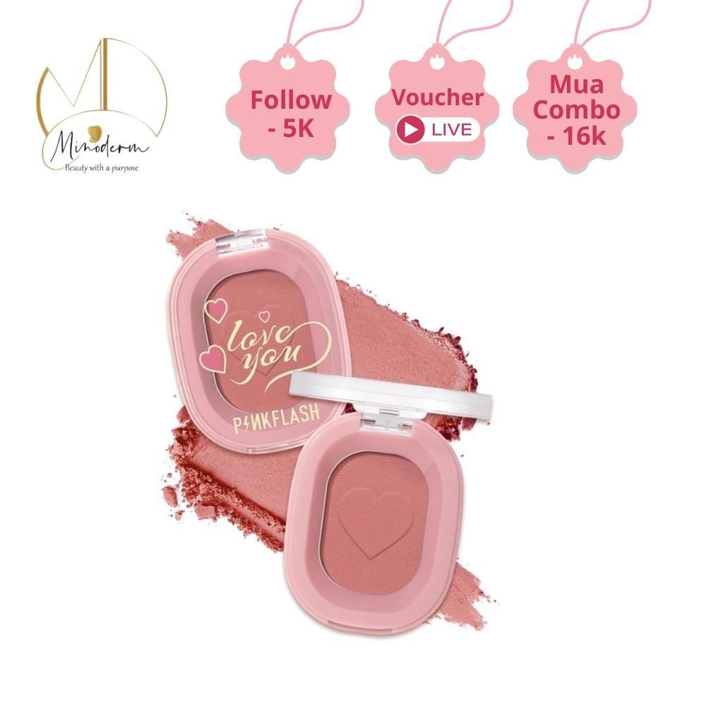 Phấn má hồng PINKFLASH trang điểm làm đẹp 11 màu tùy chọn cho mọi tone da 30g F01