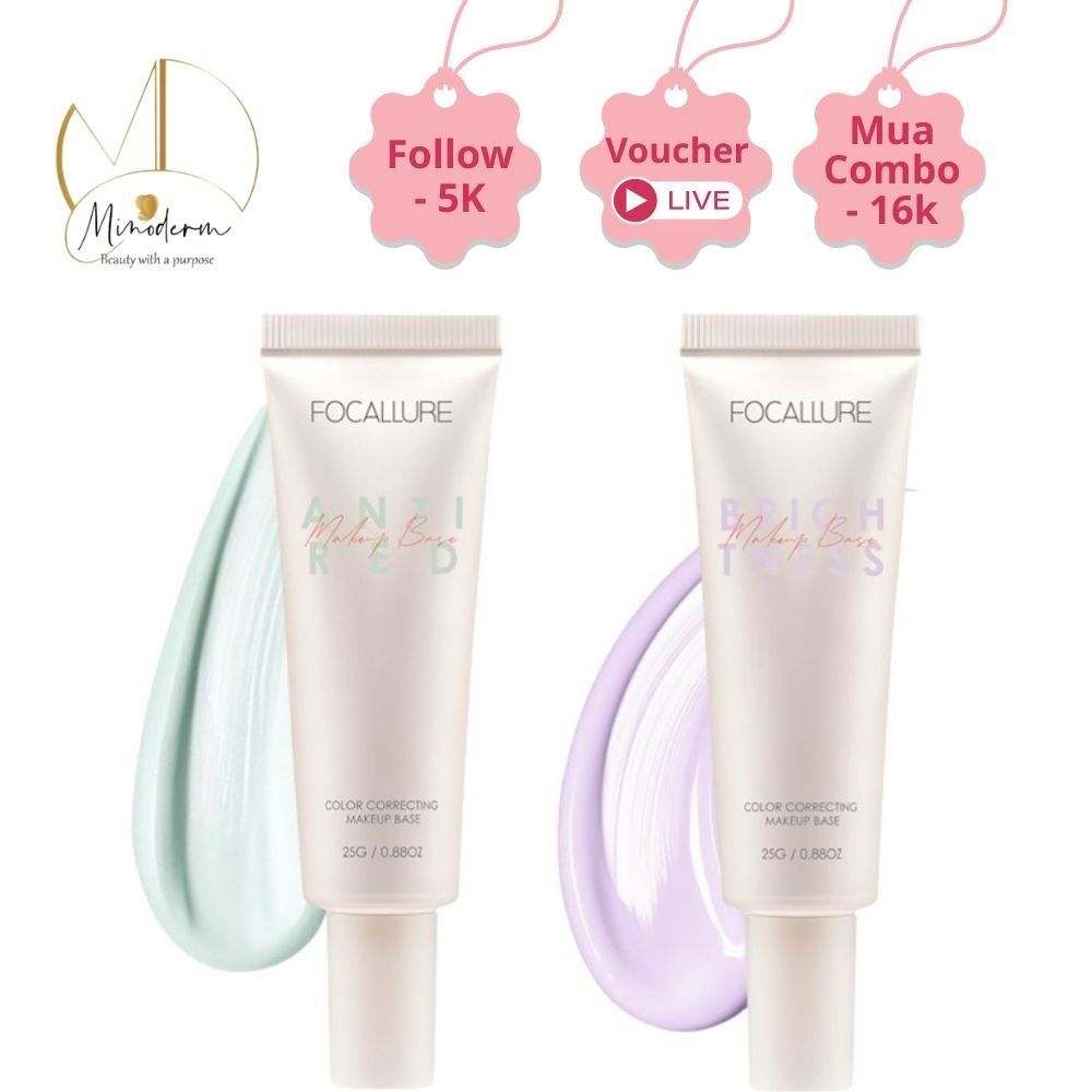 Kem lót FOCALLURE dưỡng ẩm, làm sáng da, lâu trôi cho da mẩn đỏ, da vàng FA-166 25g