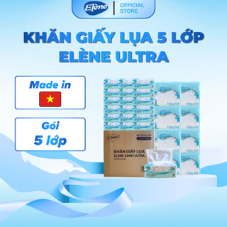 Thùng 30 Gói Khăn Giấy Lụa 5 Lớp Rút Elène Ultra Cao Cấp, Mềm Mịn, An Toàn