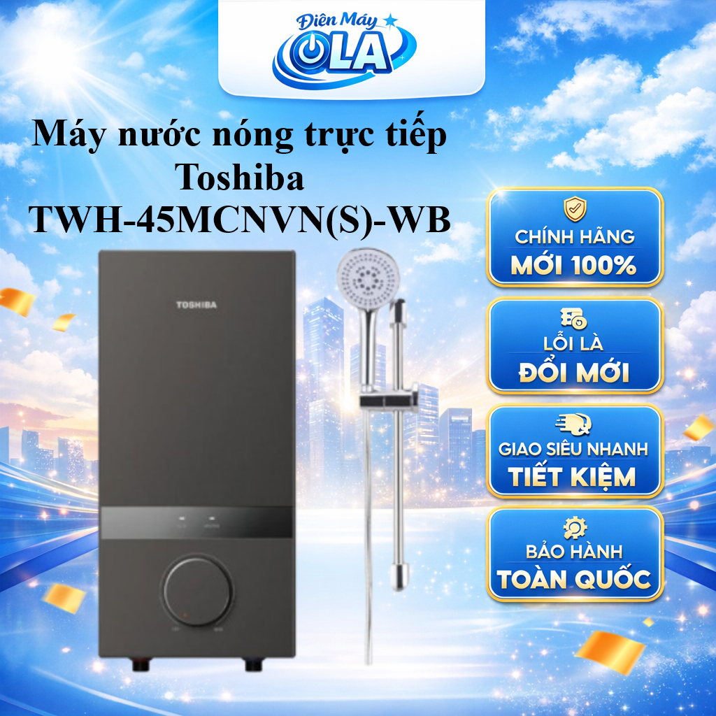(TOÀN QUỐC) - TWH-45MCNVN(S)-WB -  Máy nước nóng trực tiếp Toshiba TWH-45MCNVN(S)-WB (KHÔNG BƠM)